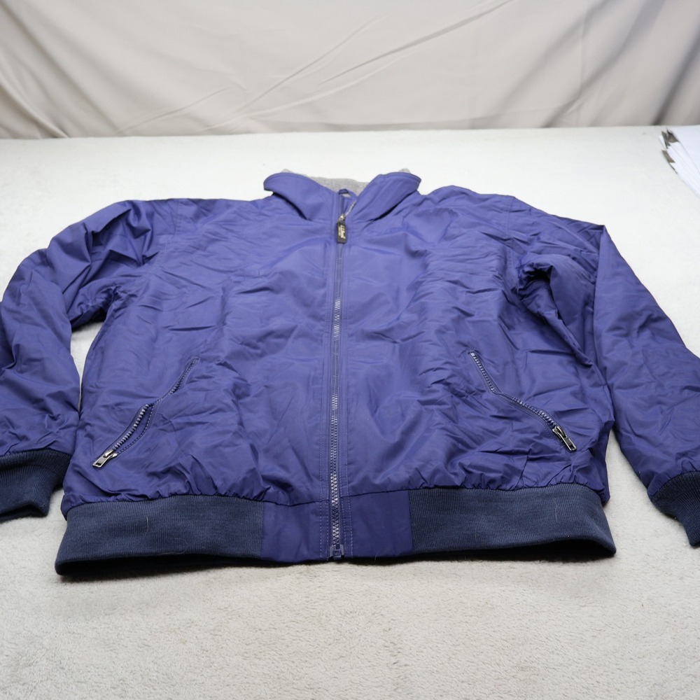 LL‎ Bean Jacket Mens Large Blue Warm Up Fleece Lined  Winter Insulated Full Zip